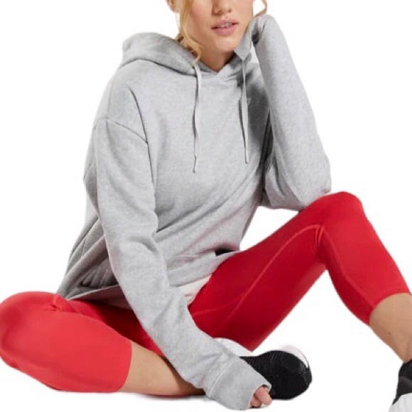 Gymshark Tops - Small Oversized Gymshark Training Hoodie Light Grey Marl Sweatshirt Silver